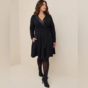 NWT Torrid Mini Tuxedo Dress Women's Plus Size 18 Black